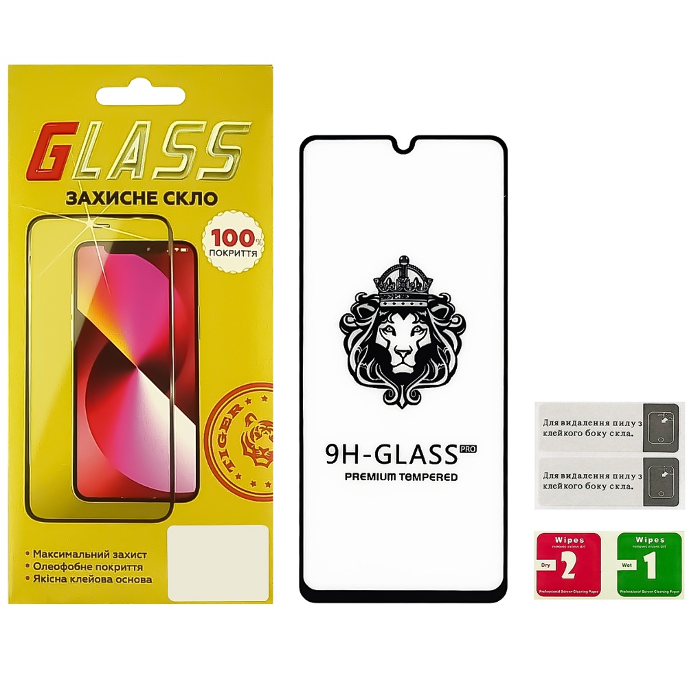 Защитное стекло для Samsung A315/ A325/ A225/ M325/ A336 A31/ A32/ A25/ M32/ A33 Full Glue Lion (0.3 мм, 2.5D, чёрное)