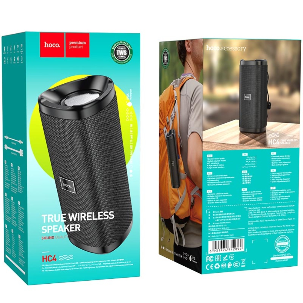 Портативная Bluetooth колонка Hoco HC4 TWS black