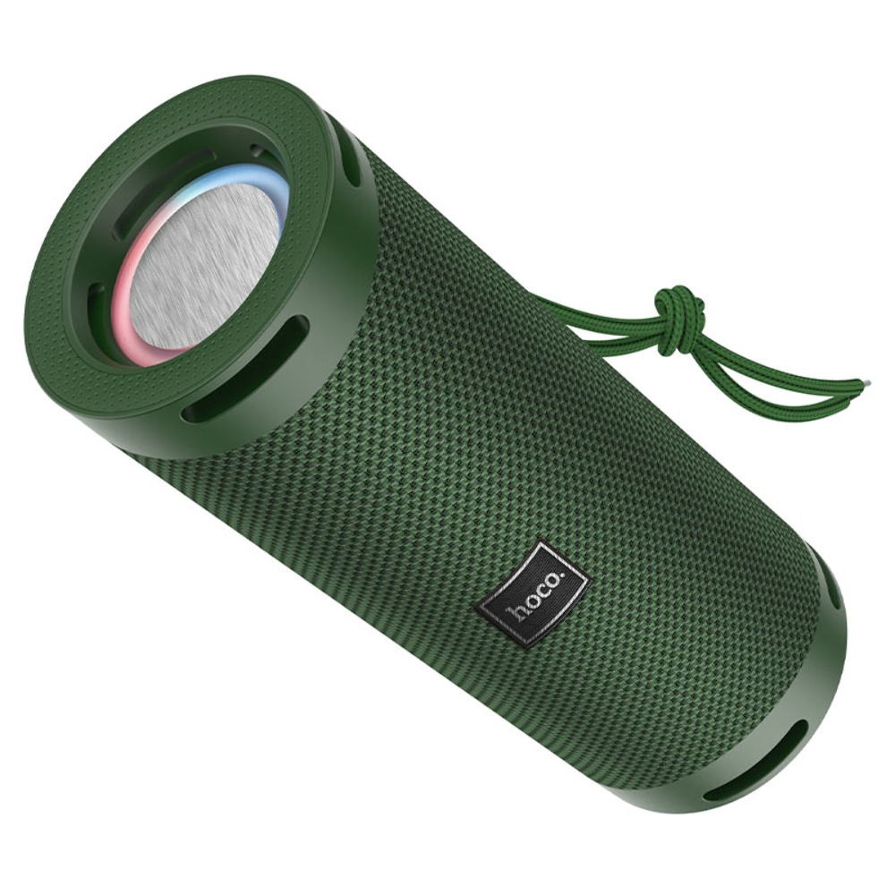 Портативная Bluetooth колонка Hoco HC9 TWS с LED подсветкой dark green