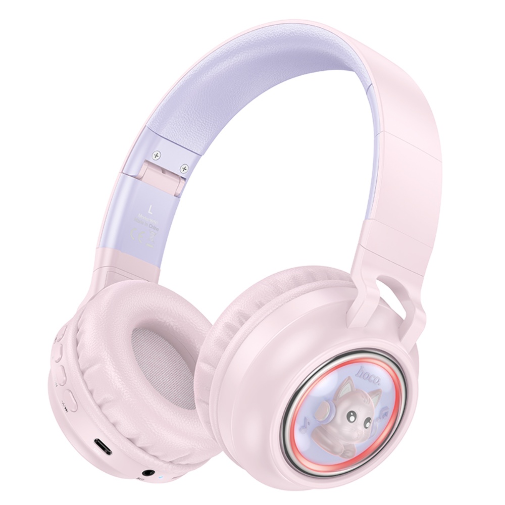 Беспроводные наушники Hoco W50 накладные pink