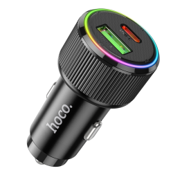 Автомобильное зарядное устройство Hoco NZ14A USB/ Type-C PD QC black