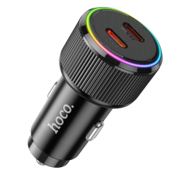 Автомобильное зарядное устройство Hoco NZ14B 2 Type-C PD 50W black