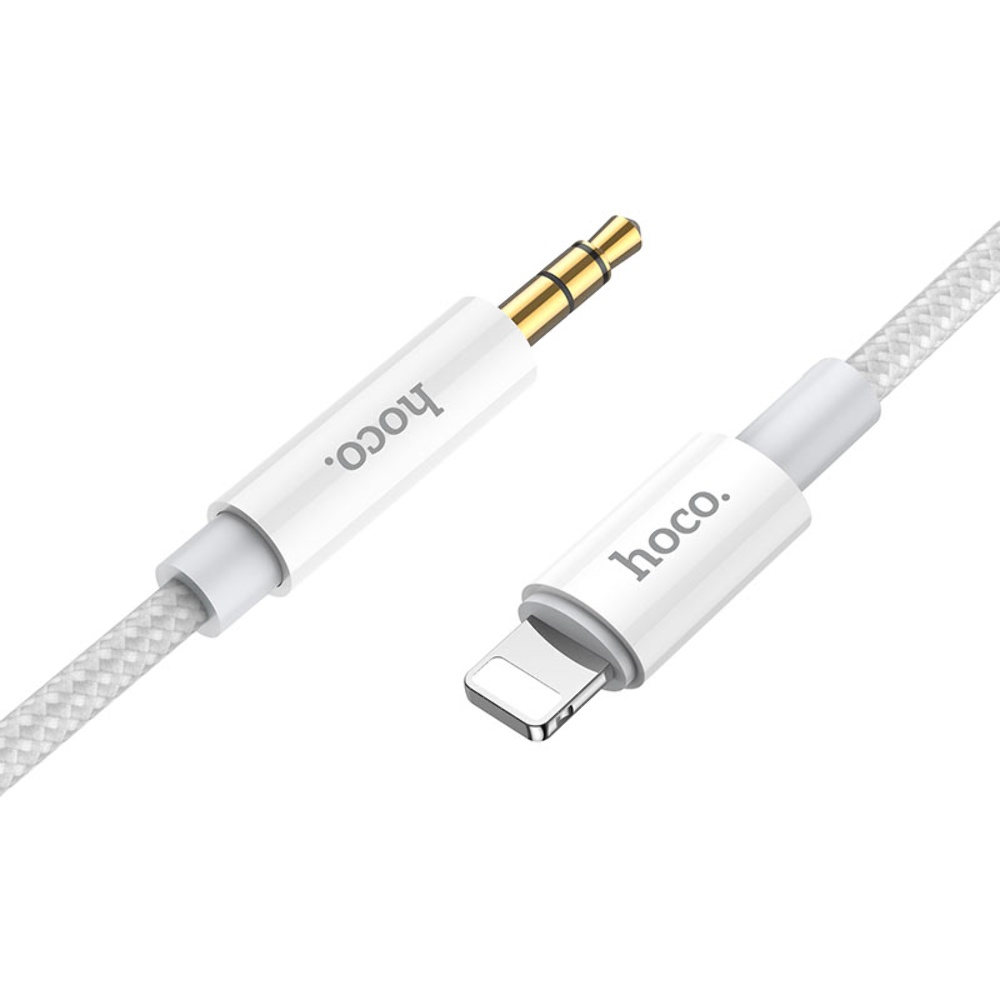 AUX кабель Hoco UPA19 Lightning to Jack 3.5 1m серебристый