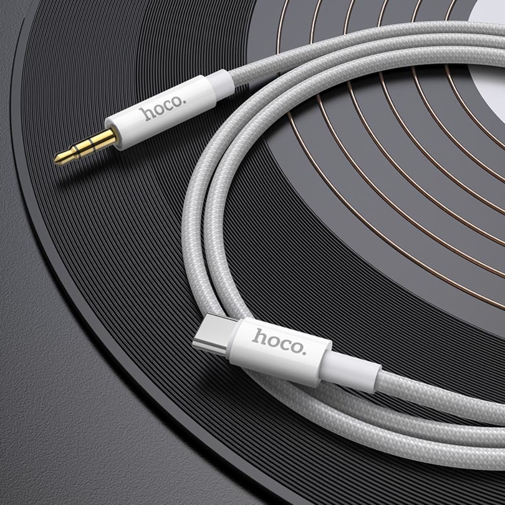 AUX кабель Hoco UPA19 Type-C to Jack 3.5 1m серебристый
