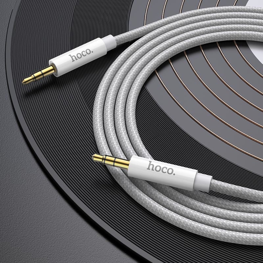 AUX кабель Hoco UPA19 Jack 3.5 to Jack 3.5 2m серый