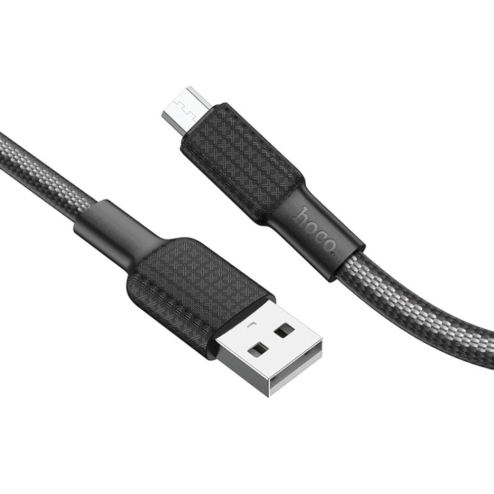 Кабель Hoco X69 USB to MicroUSB 1m black white