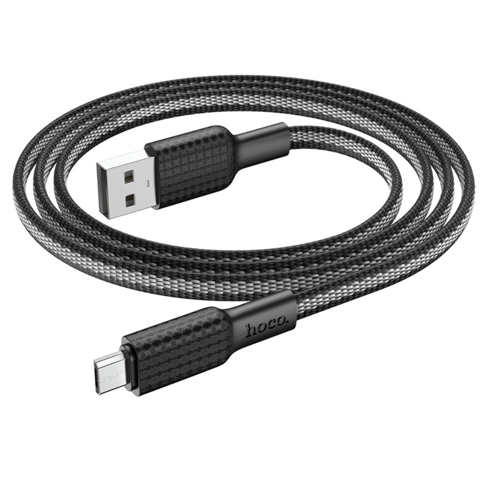 Кабель Hoco X69 USB to MicroUSB 1m black white