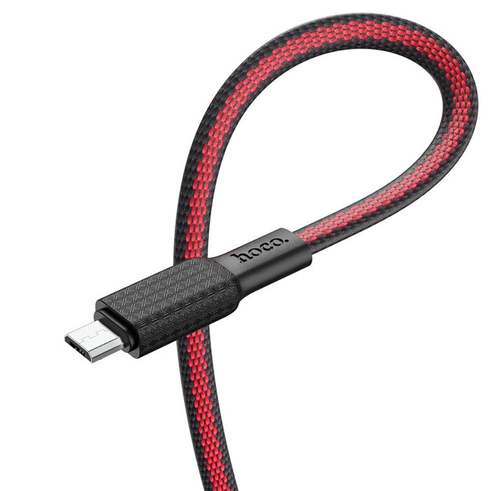 Кабель Hoco X69 USB to MicroUSB 1m black red