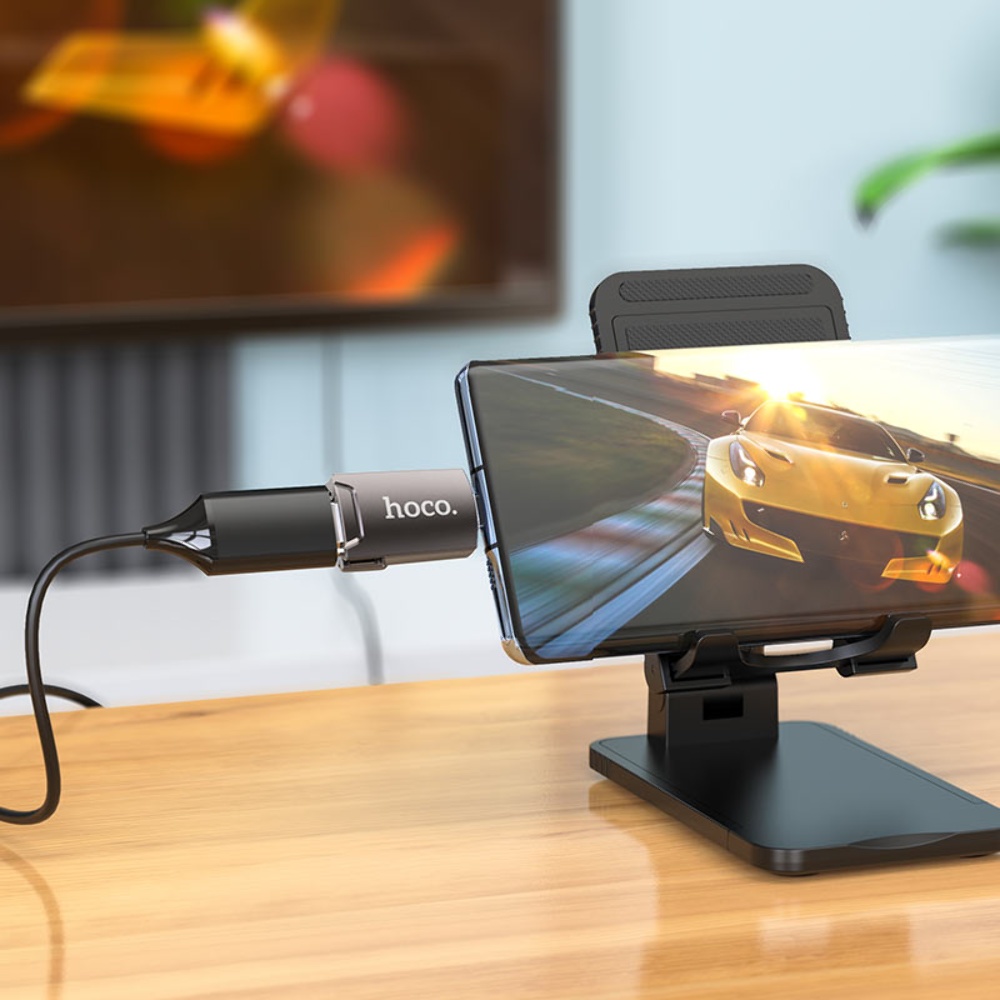 Адаптер переходник Hoco UA19 4K Type-C to HDMI (F) серый