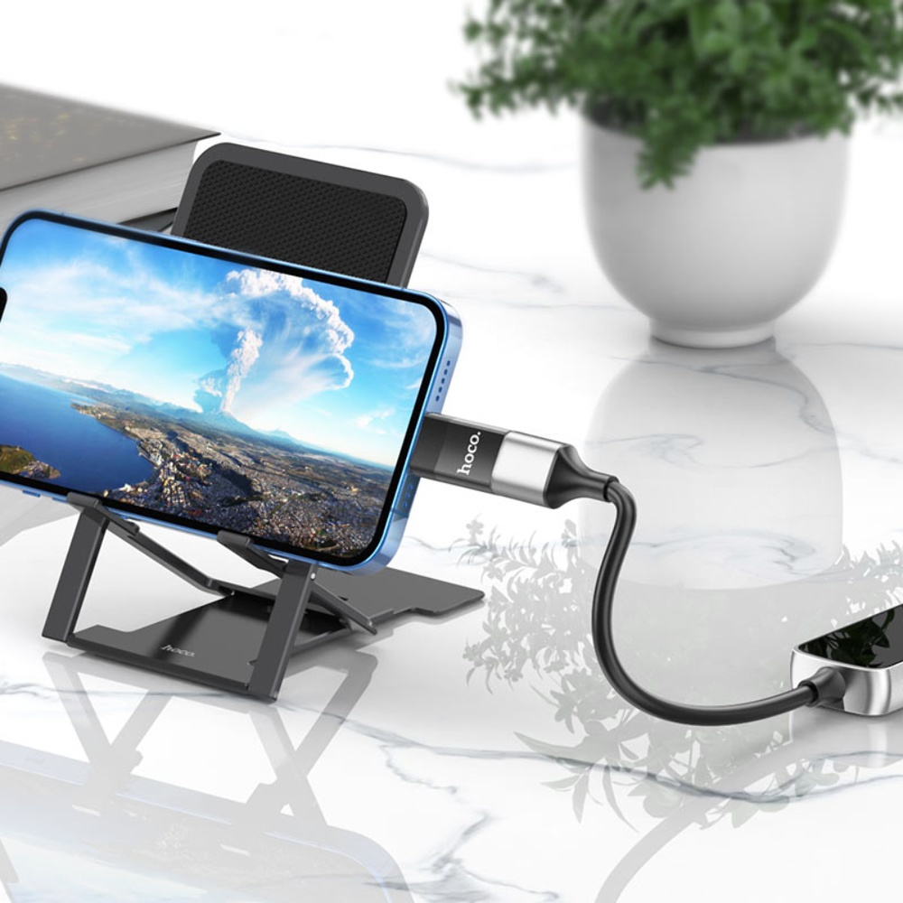 Адаптер переходник Hoco UA17 Lightning to USB 2.0 (F) черный