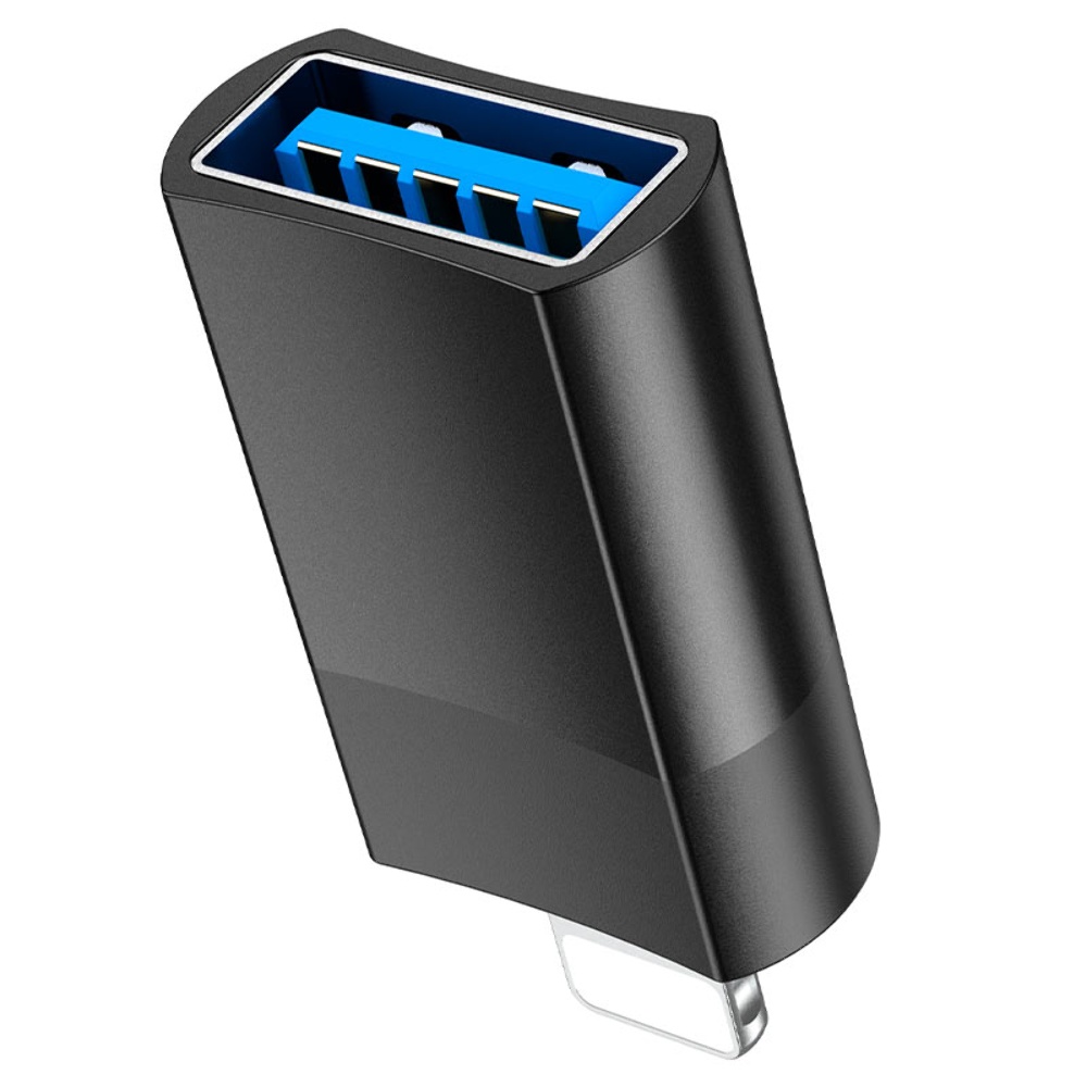Адаптер переходник Hoco UA17 Lightning to USB 2.0 (F) черный