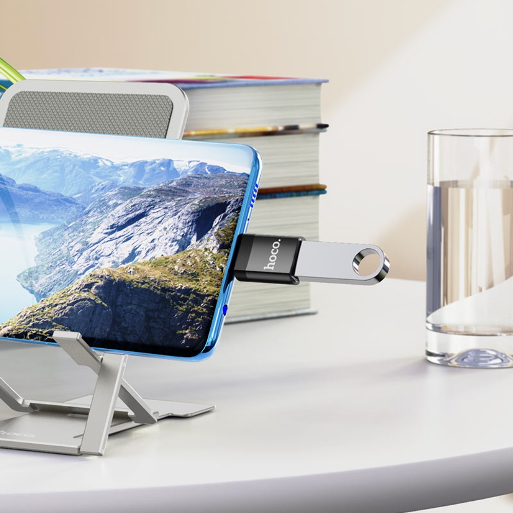 Адаптер переходник Hoco UA17 Type-C to USB 3.0 (F) черный