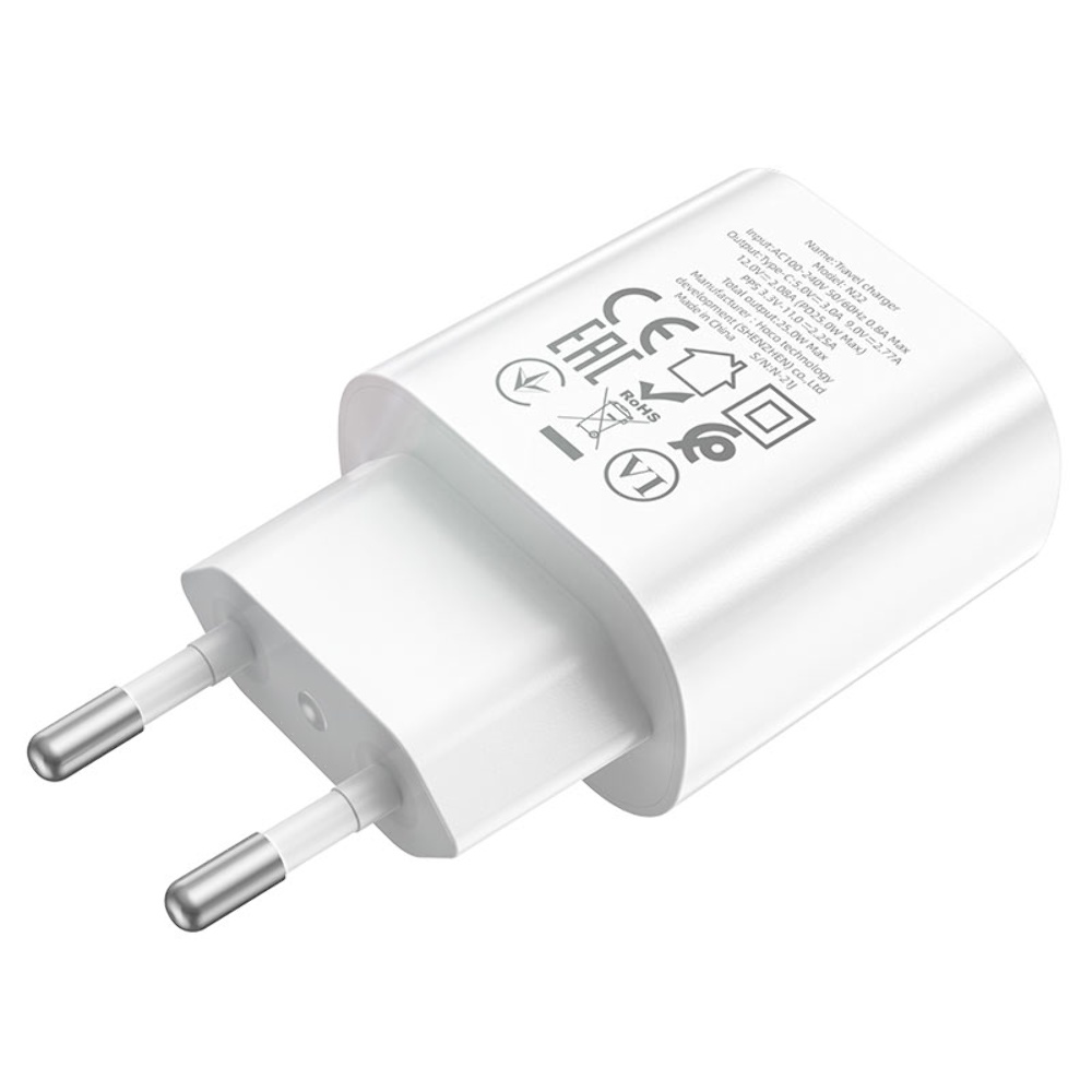 Сетевое зарядное устройство Hoco N22 Type-C PD 25W белое