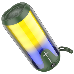 Портативная Bluetooth колонка Borofone BR33 TWS с LED подсветкой dark green