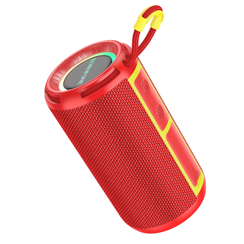 Портативная Bluetooth колонка Borofone BR37 TWS с LED подсветкой red