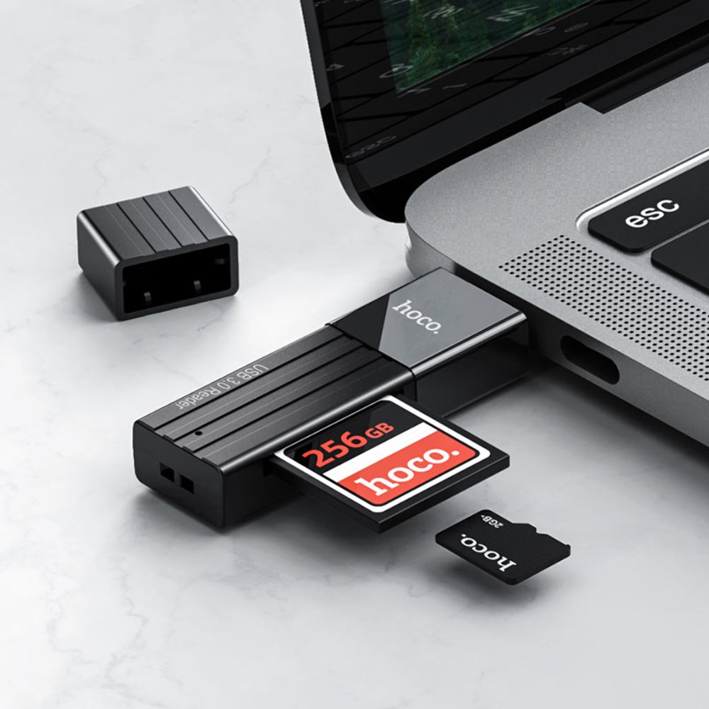 Адаптер переходник Hoco HB20 USB 2.0 to SD/ TF черный