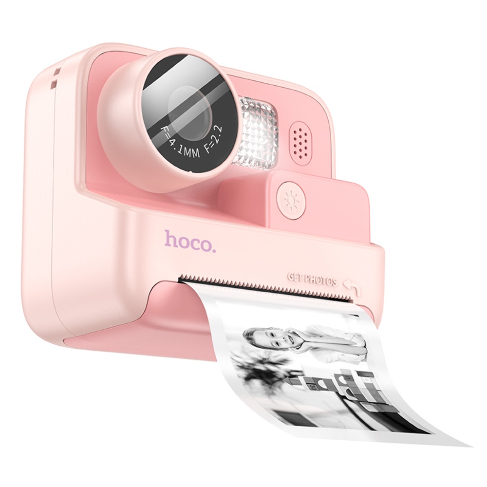 Детский фотоаппарат Hoco DV200 с двумя камерами и мгновенной печатью pink