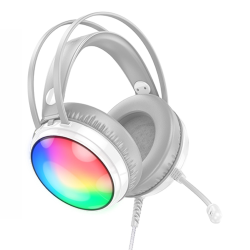 Наушники накладные Borofone BO108 игровые с микрофоном и LED подсветкой Jack 3.5 white Наушники накладные Borofone BO108 игровые с микрофоном и LED подсветкой Jack 3.5 white