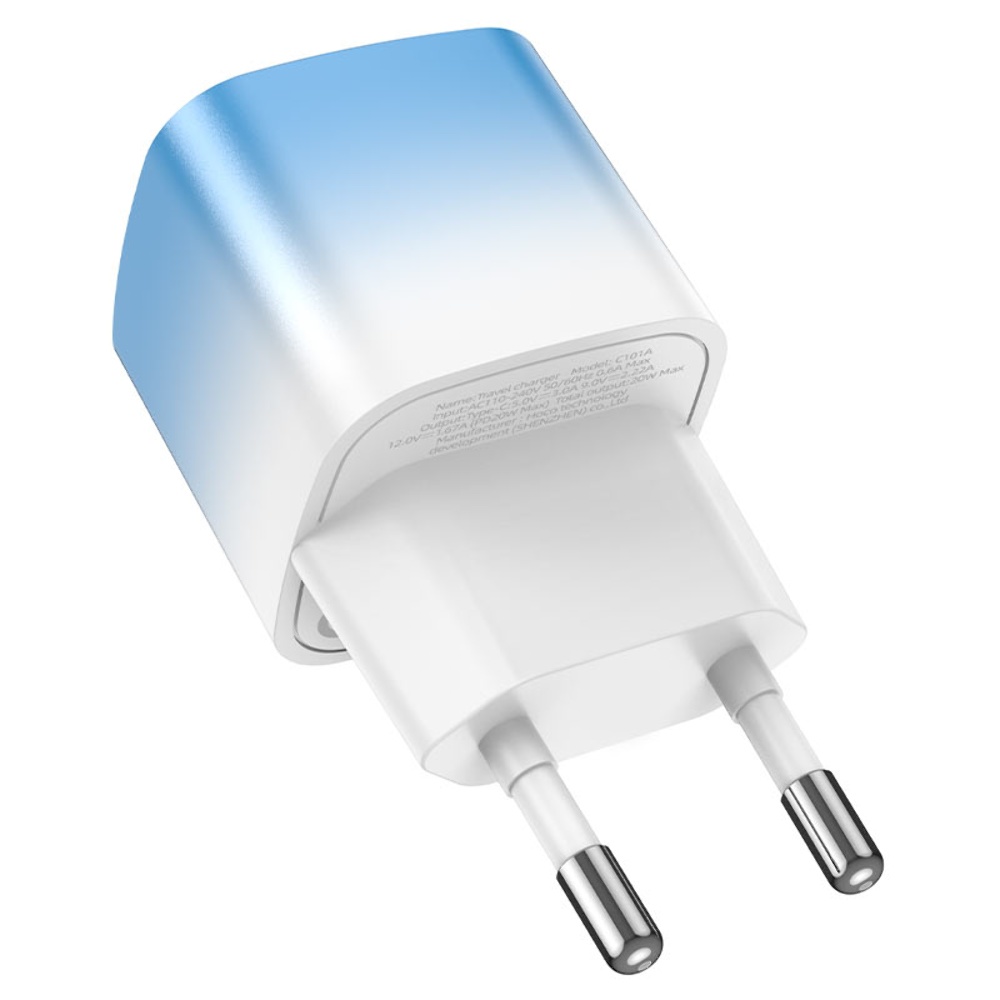 Сетевое зарядное устройство Hoco C101A Type-C PD 20W синее