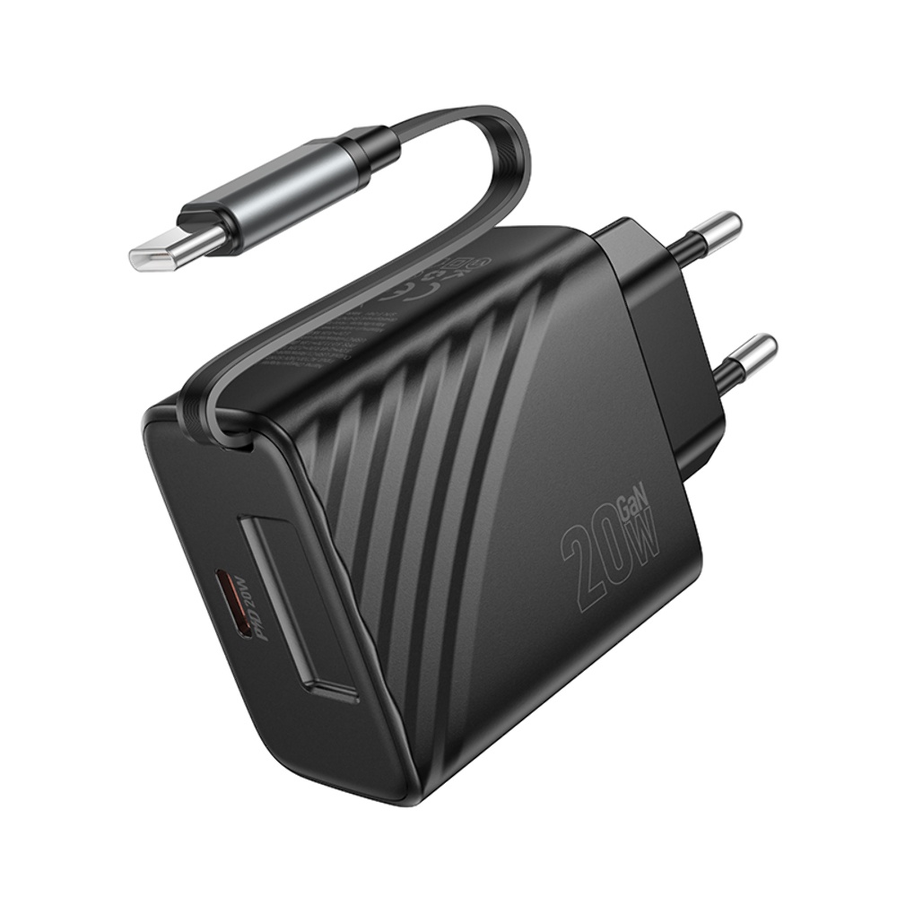 Сетевое зарядное устройство Hoco N57 Type-C PD + кабель Type-C black