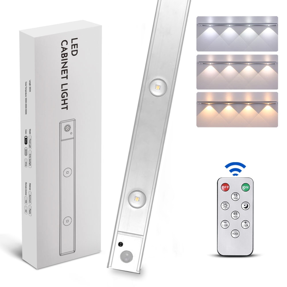 LED светильник cat“s eye 120-4S с пультом, аккумулятором, датчиком движения и освещенности 120 см 4W алюминиевый серебристый