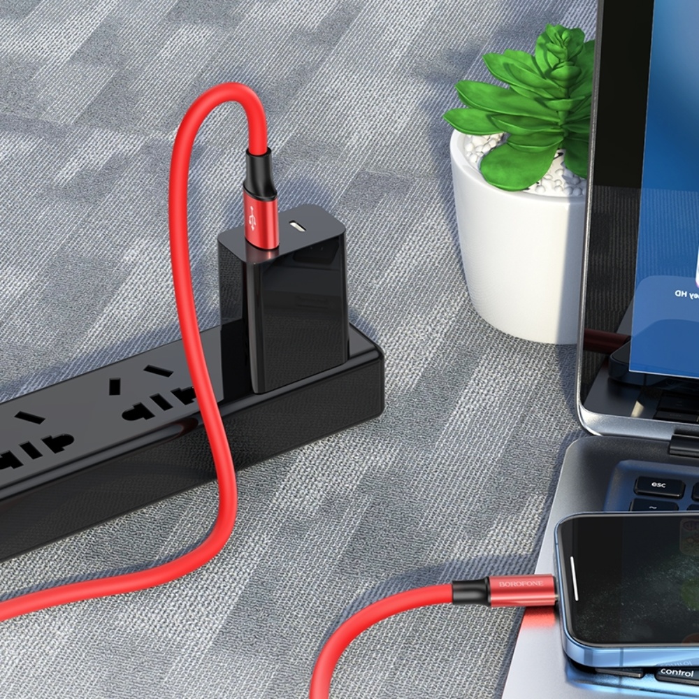 Кабель Borofone BX82 USB to Lightning 1m red