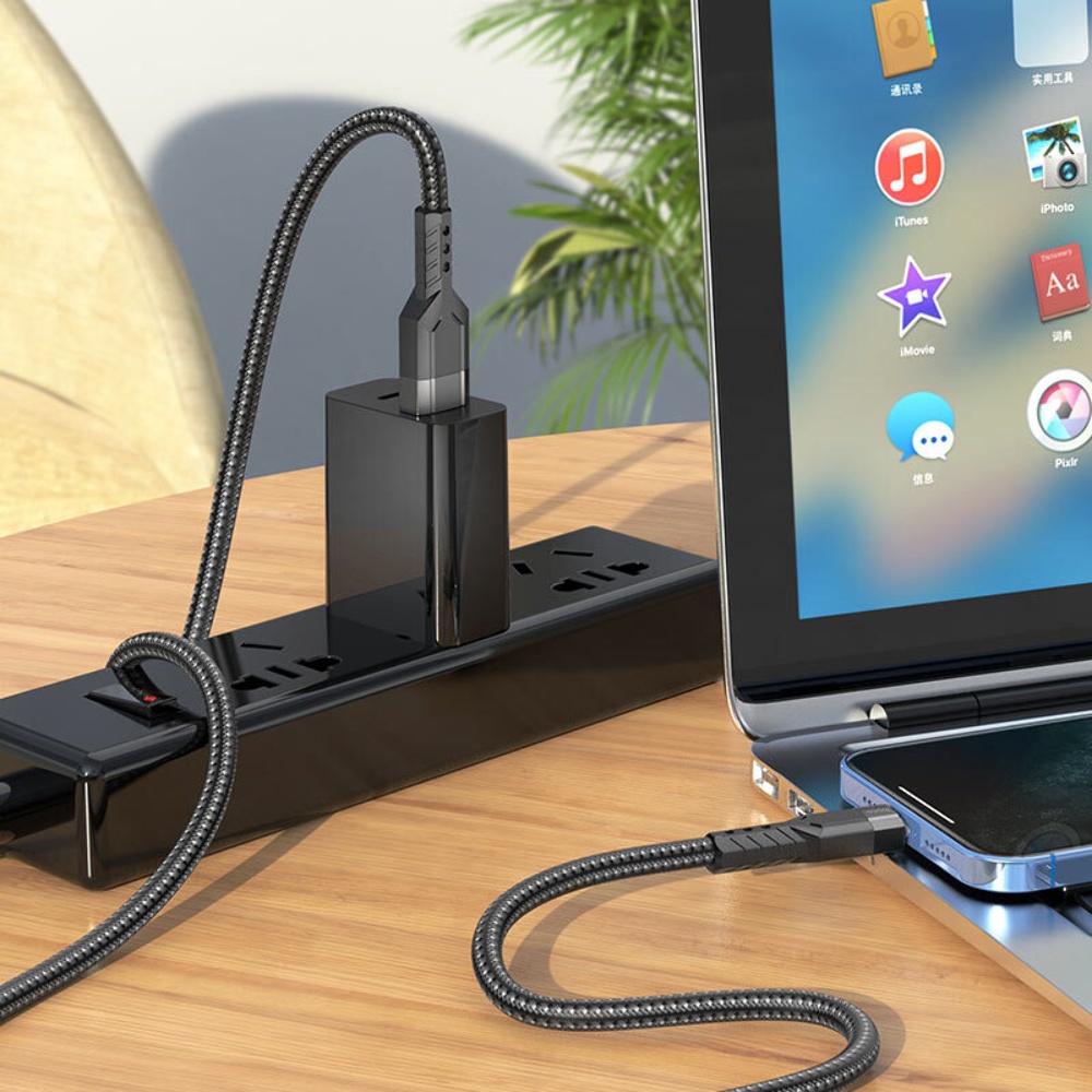 Кабель Hoco U110 USB to Lightning 1.2m black