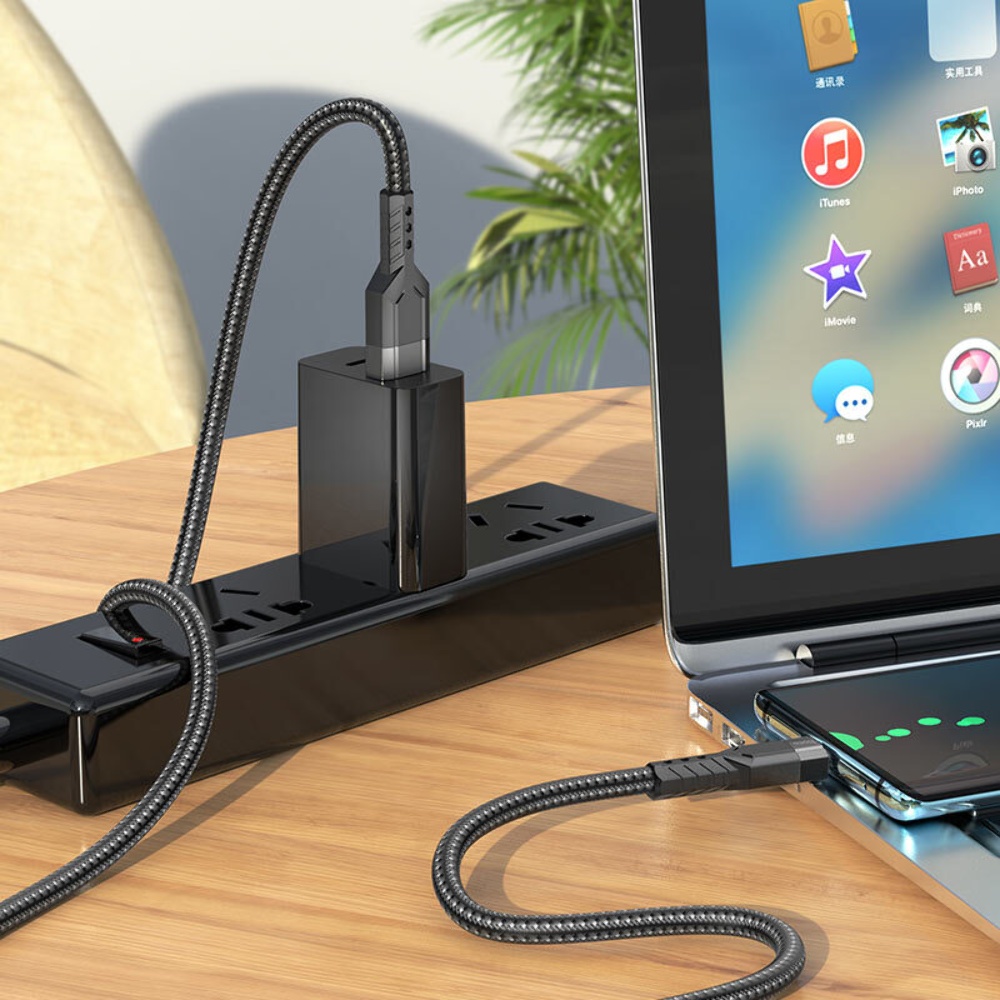 Кабель Hoco U110 USB to Type-C 1.2m black