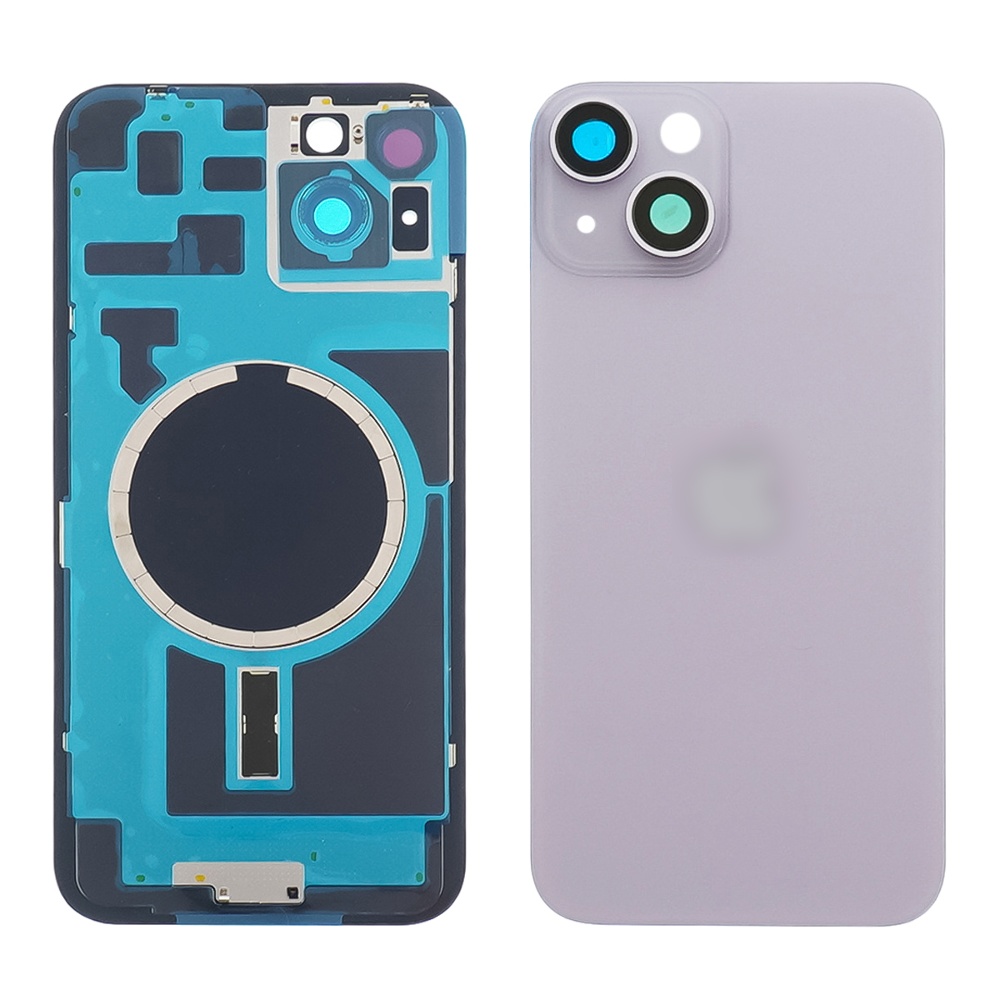 Заднее стекло корпуса для Apple iPhone 14 Plus Purple (фиолетовое) с рамкой и стеклом камеры