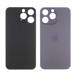 Заднее стекло корпуса для Apple iPhone 14 Pro Deep Purple (фиолетовое) маленький вырез под камеру