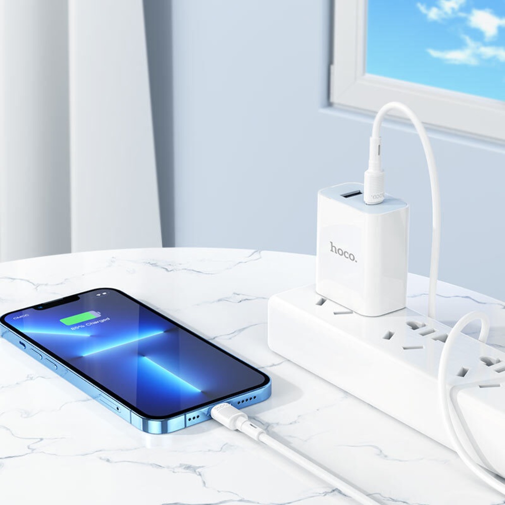 Кабель Hoco X83 Type-C to Lightning PD 1m white