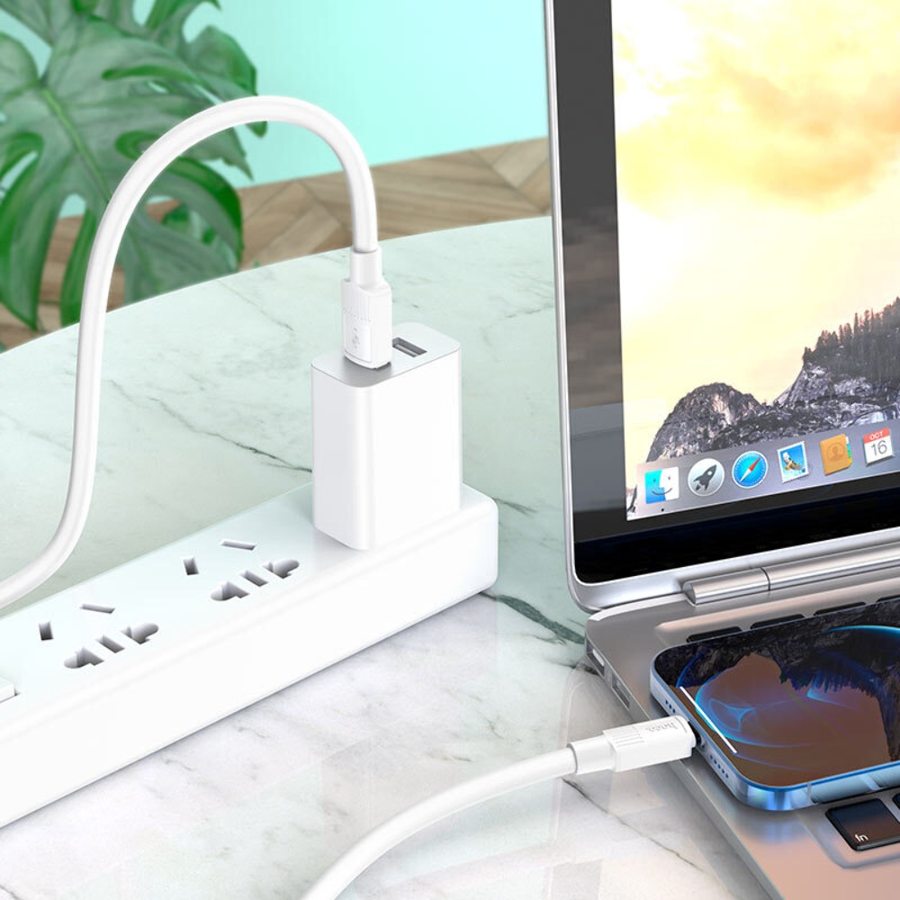 Кабель Hoco X84 USB to Lightning 1m white