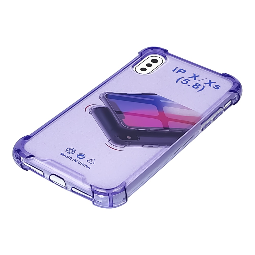 Чехол TPU shockproof angle для Apple iPhone X/ Xs 04 фиолетовый