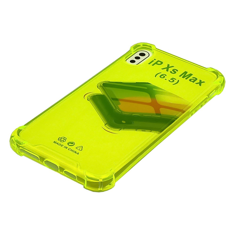 Чехол TPU shockproof angle для Apple iPhone Xs Max 10 флуоресцентно-желтый