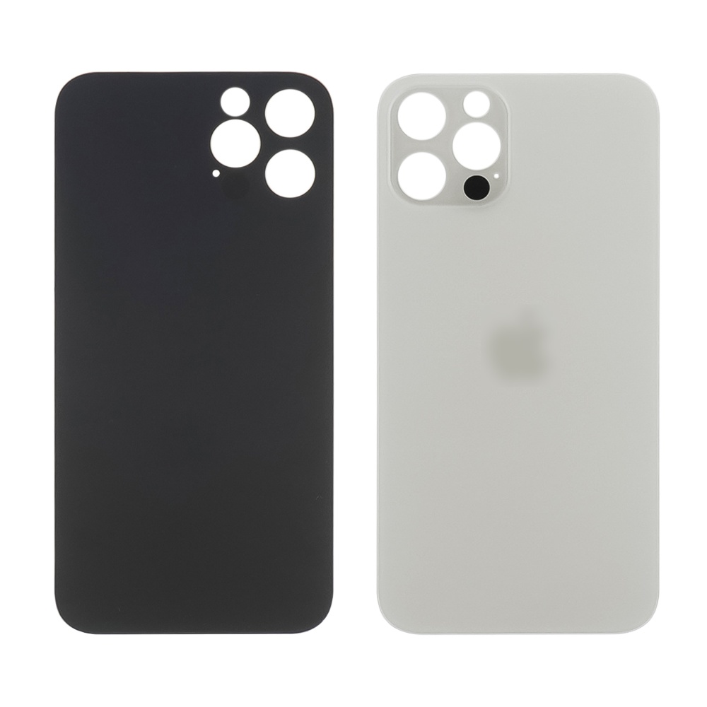 Заднее стекло корпуса для Apple iPhone 12 Pro Silver (белое) маленький вырез под камеру