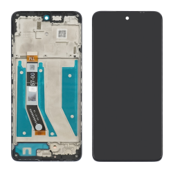 Стекло тачскрина с OCA плёнкой для Motorola E14 чёрное с олеофобным покрытием, закалённое G+OCA Pro