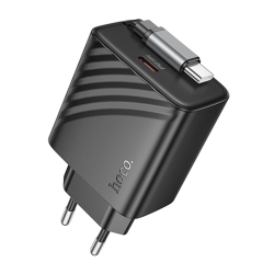 Сетевое зарядное устройство Hoco N58 Type-C PD 30W + кабель Type-C black Сетевое зарядное устройство Hoco N58 Type-C PD 30W + кабель Type-C black