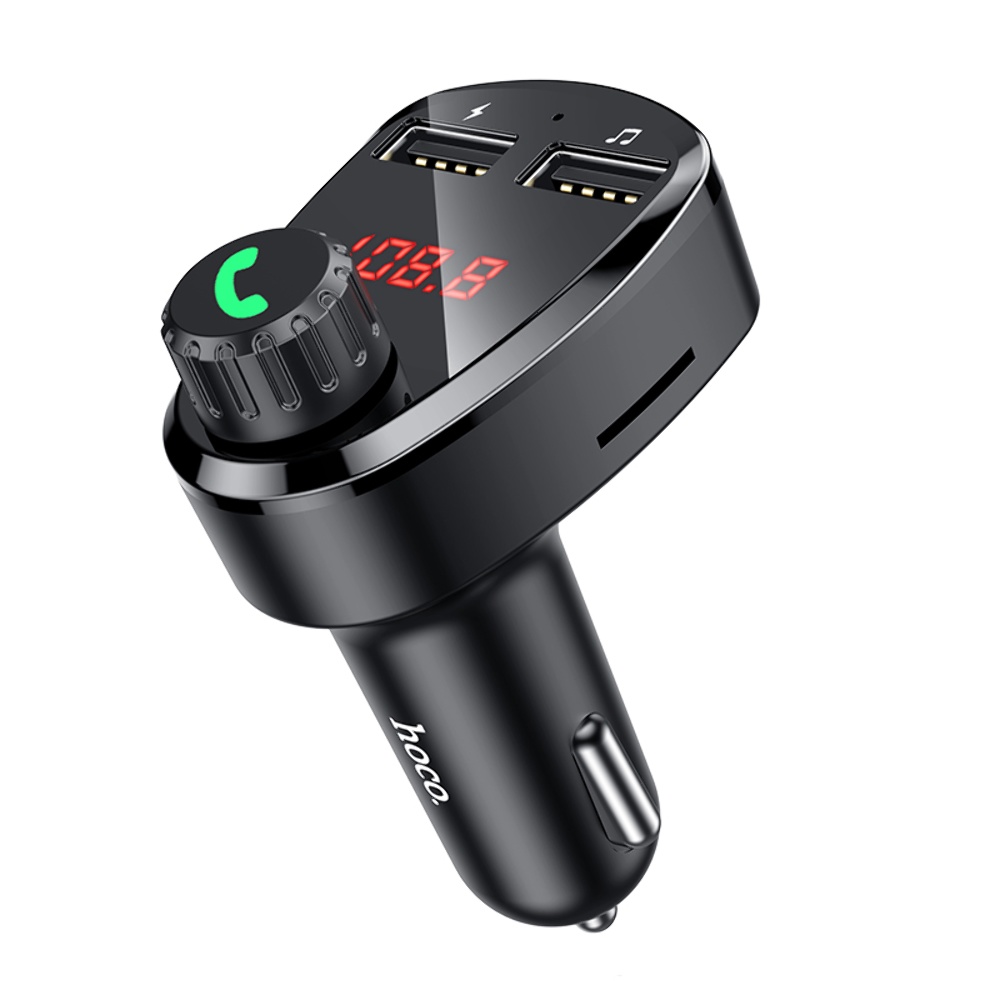 Автомобильное зарядное устройство Hoco DE24 2 USB c FM-модулятором black