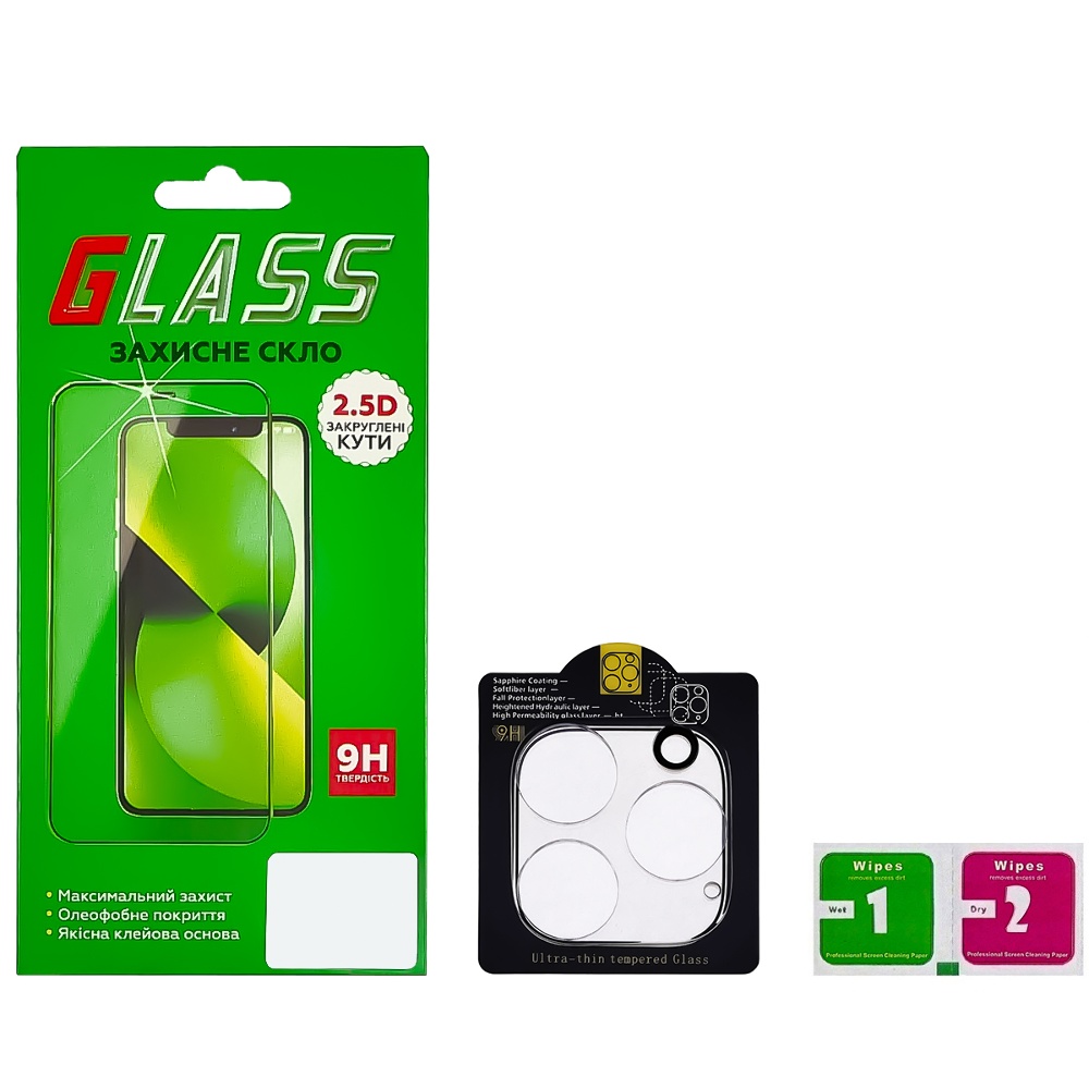 Защитное стекло для Apple на камеру iPhone 14 Pro/ 14 Pro Max Full Glue (2.5D, Clear)
