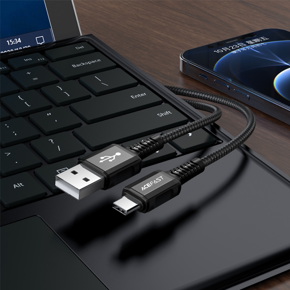 Кабель Acefast C1-04 USB to Type-C 1.2m black