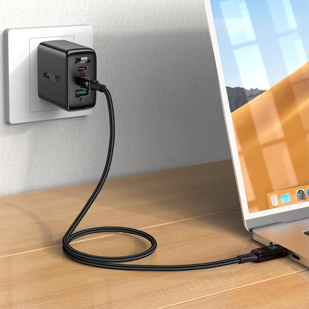 Кабель Acefast C6-01 с дисплеем Type-C to Lightning PD 30W 1.2m black