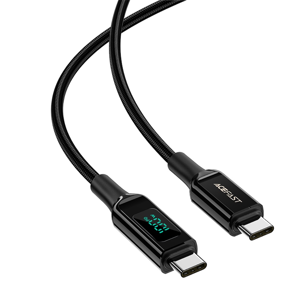 Кабель Acefast C6-03 с дисплеем Type-C to Type-C PD 100W 2m black