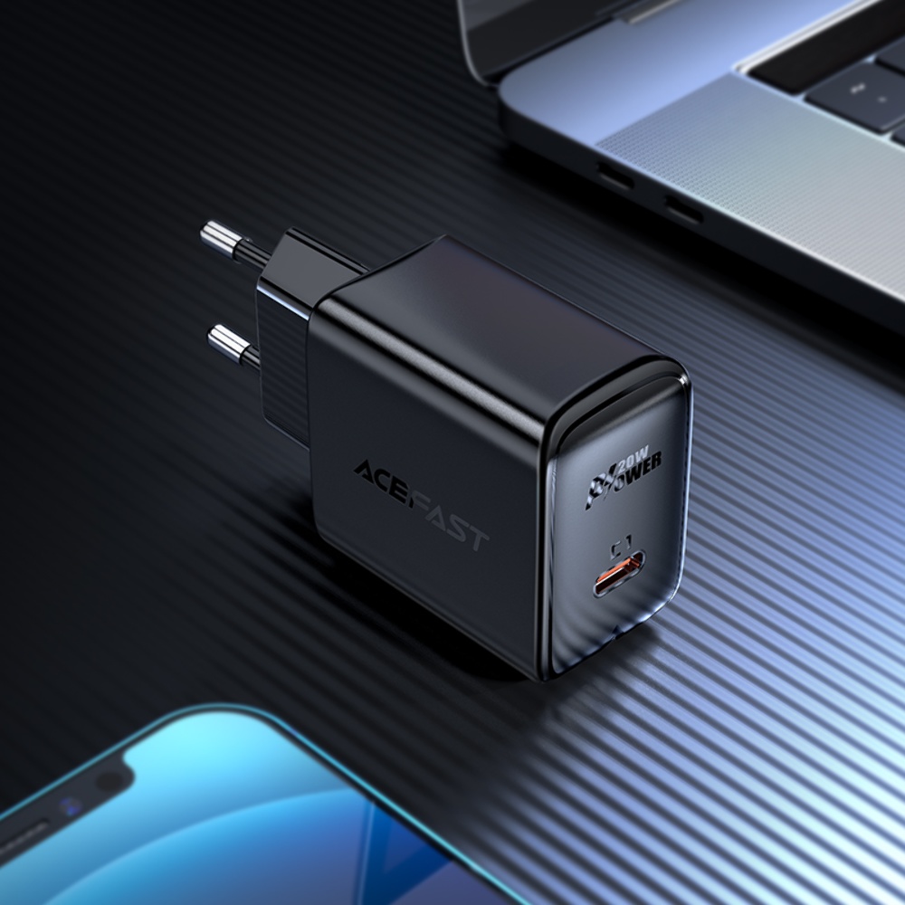 Сетевое зарядное устройство Acefast A1 Type-C PD черное
