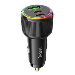 Автомобильное зарядное устройство Hoco NZ17 USB/ 2 Type-C PD 75W black Автомобильное зарядное устройство Hoco NZ17 USB/ 2 Type-C PD 75W black