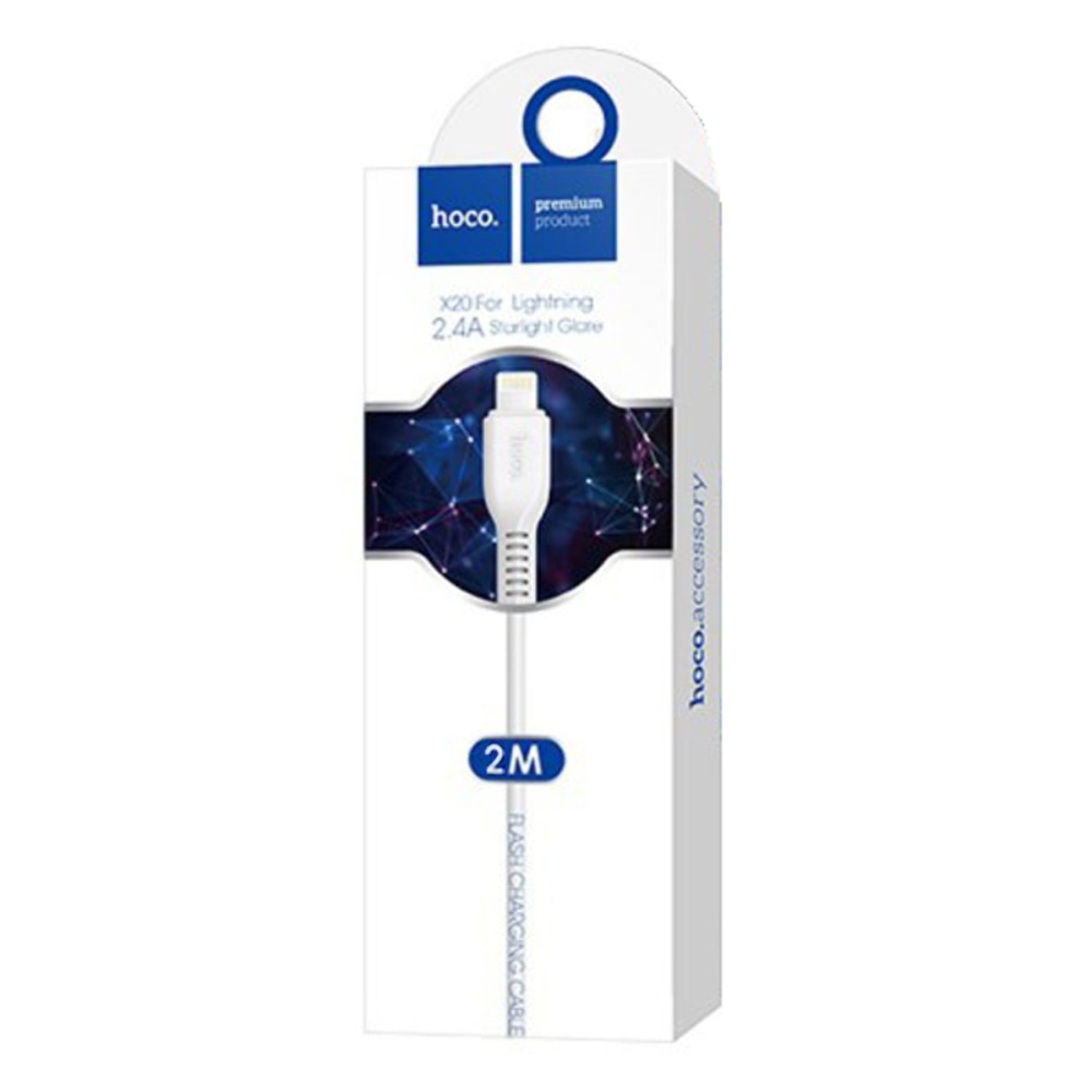 Кабель Hoco X20 USB to Lightning 2m white
