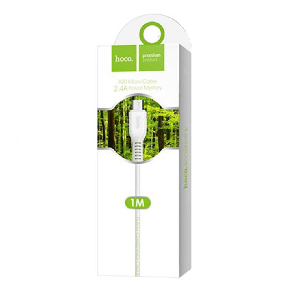 Кабель Hoco X20 USB to MicroUSB 1m white