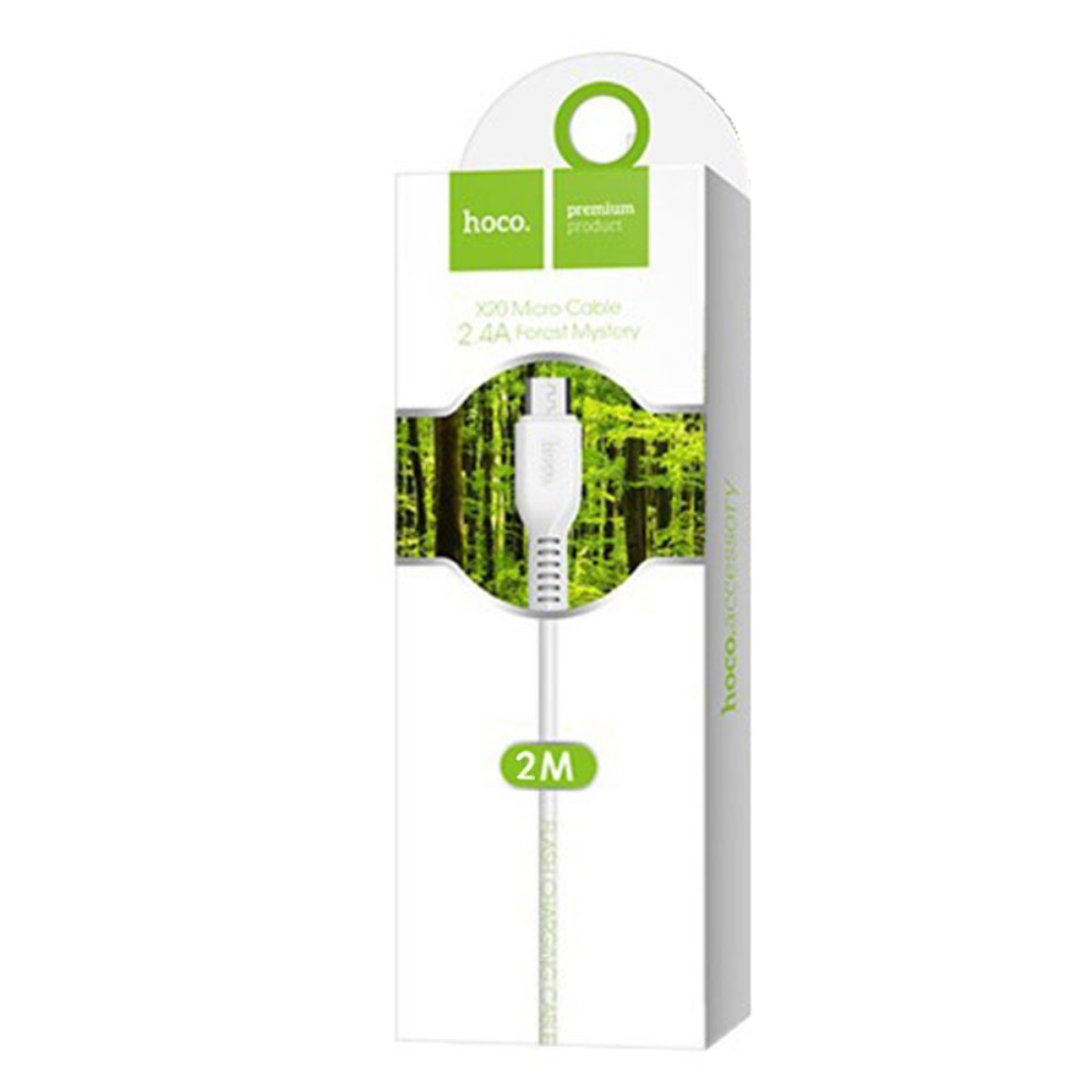 Кабель Hoco X20 USB to MicroUSB 2m white