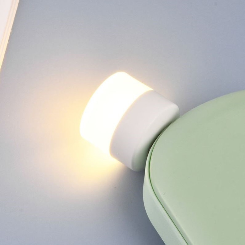 USB LED лампочка цилиндрическая, теплый свет белая