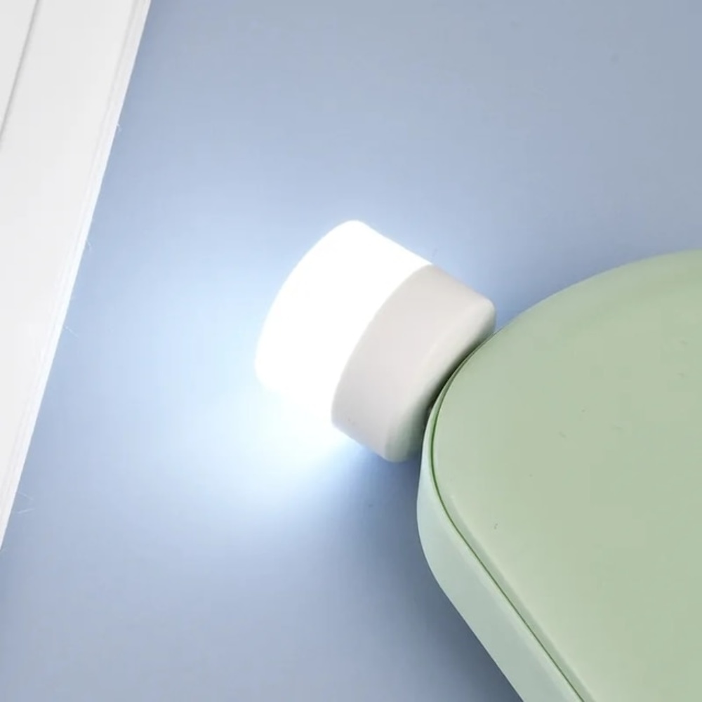 USB LED лампочка цилиндрическая, холодный свет белая
