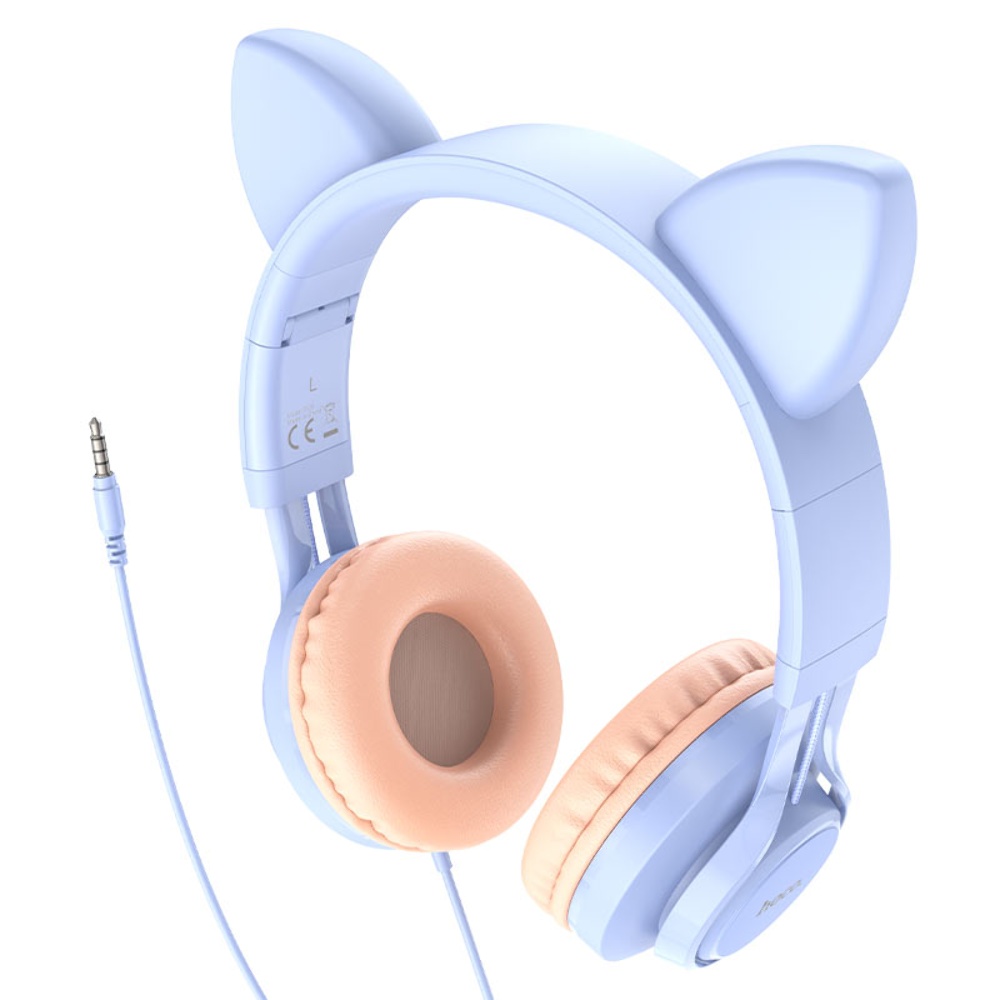 Наушники накладные Hoco W36 Cat Ear с ушками Jack 3.5 midnight blue